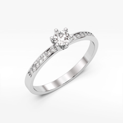 Pierścionek z białego złota z diamentami  - próba 585 0,37CT PV-051B