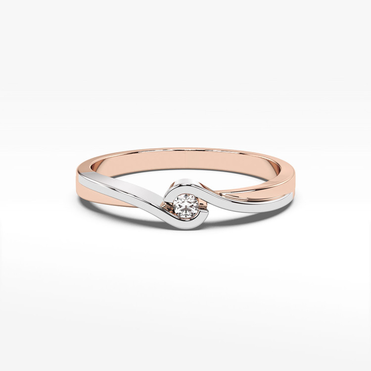 Pierścionek z różowego złota z diamentem - próba 585 0,05CT PV-117C