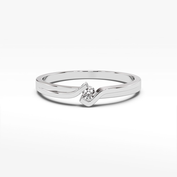 Pierścionek z białego złota z diamentem - próba 585 0,04CT PV-122B