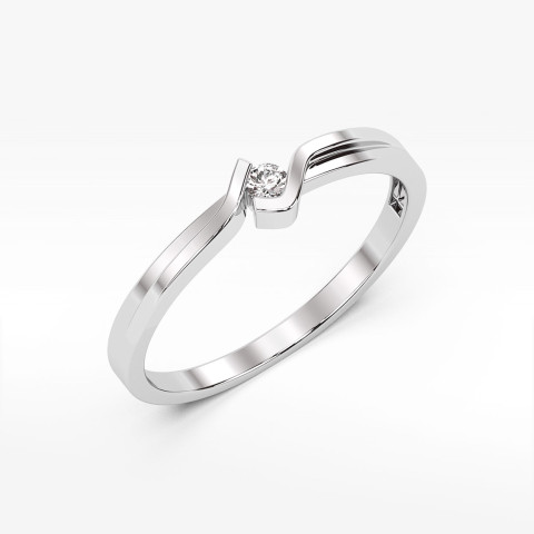 Pierścionek z białego złota z diamentem - próba 585 0,04CT PV-122B