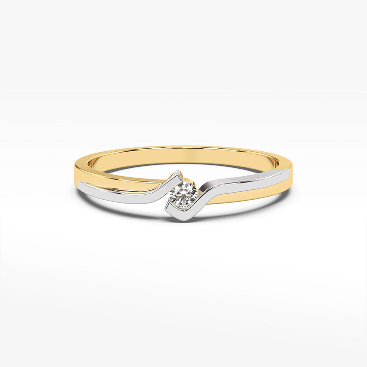 Pierścionek z żółtego złota z diamentem - próba 585 0,04CT PV-122A
