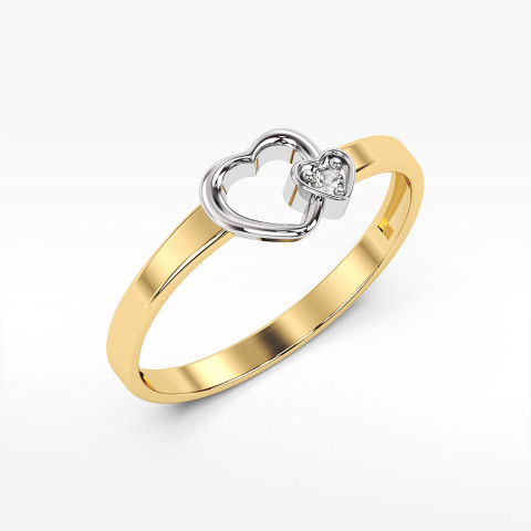 Pierścionek z żółtego złota z diamentem - próba 585 0,02CT PV-155A