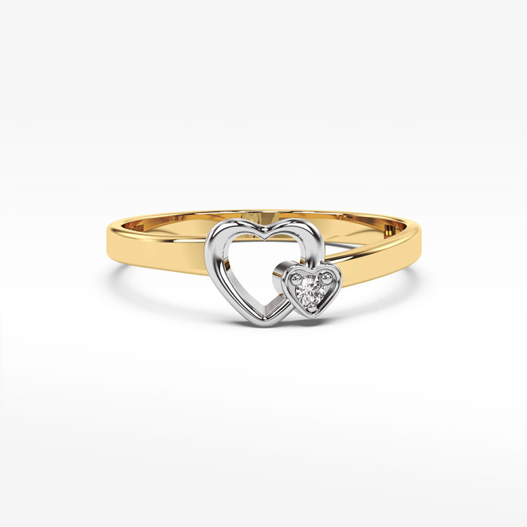 Pierścionek z żółtego złota z diamentem - próba 585 0,02CT PV-155A