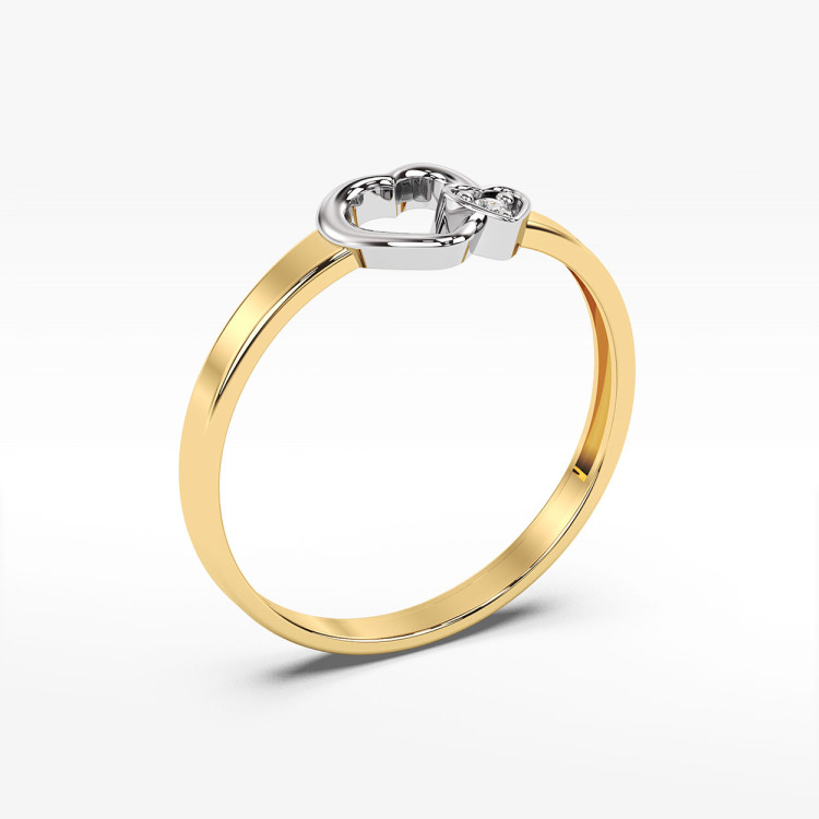 Pierścionek z żółtego złota z diamentem - próba 585 0,02CT PV-155A