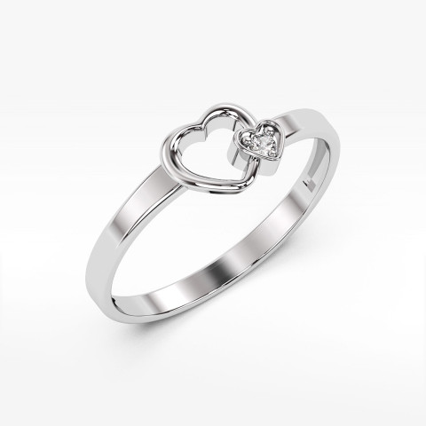 Pierścionek z białego złota z diamentem - próba 585 0,02CT PV-155B