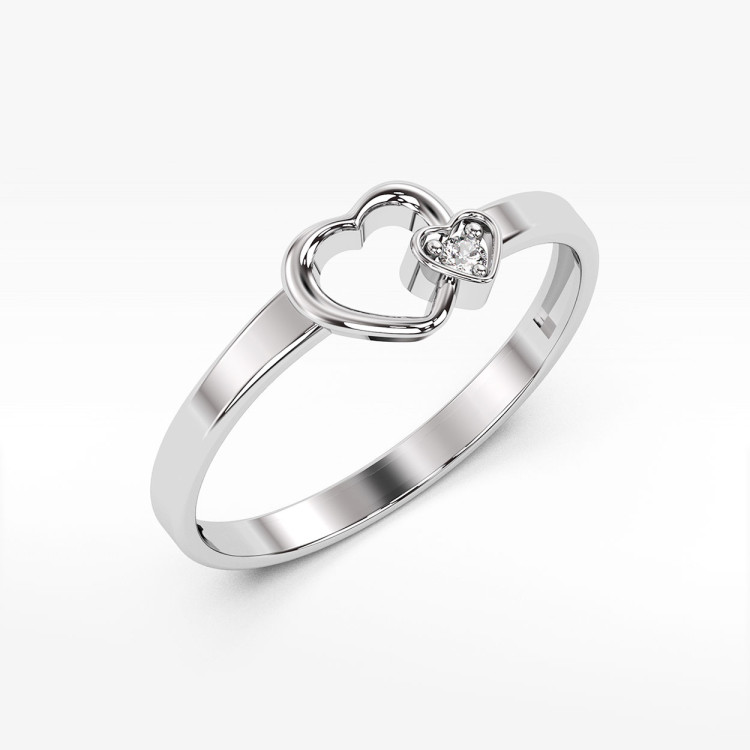 Pierścionek z białego złota z diamentem - próba 585 0,02CT PV-155B
