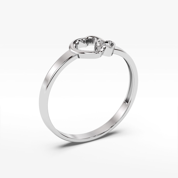 Pierścionek z białego złota z diamentem - próba 585 0,02CT PV-155B