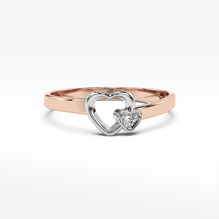 Pierścionek z różowego złota z diamentem - próba 585 0,02CT PV-155C