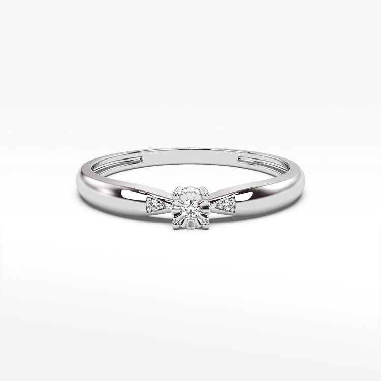 Pierścionek z białego złota z diamentami  - próba 585 0,03CT PV-173B