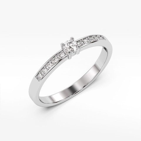 Pierścionek z białego złota z diamentami  - próba 585 0,28CT PV-182B