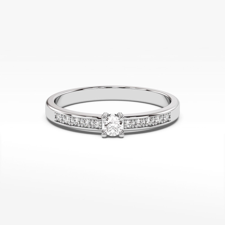 Pierścionek z białego złota z diamentami  - próba 585 0,28CT PV-182B