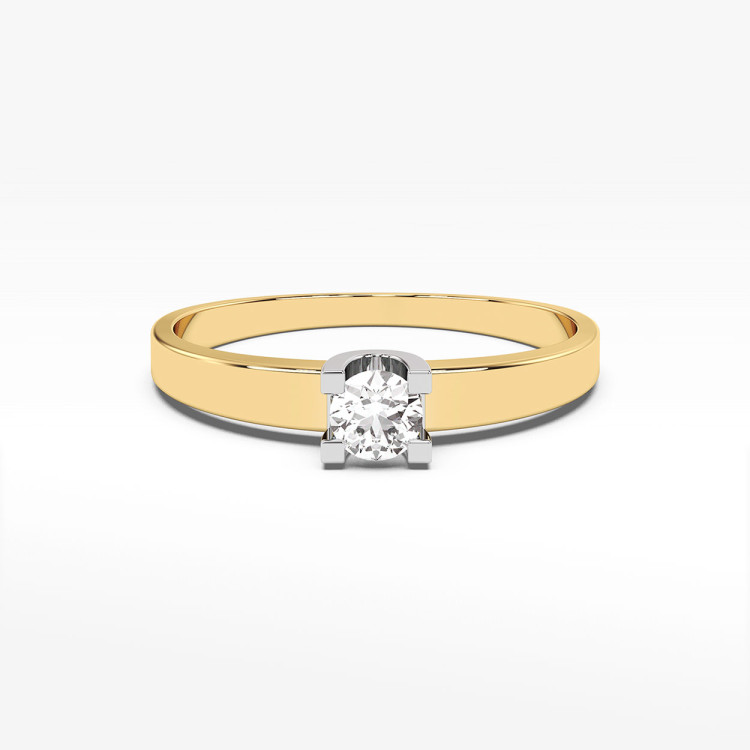 Pierścionek z żółtego złota z diamentem - próba 585 0,25CT PV-194A