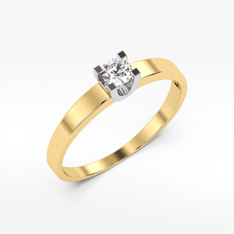Pierścionek z żółtego złota z diamentem - próba 585 0,25CT PV-194A