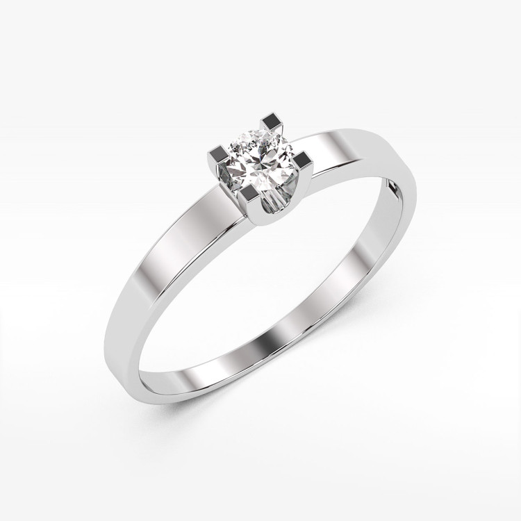 Pierścionek z białego złota z diamentem - próba 585 0,25CT PV-194B