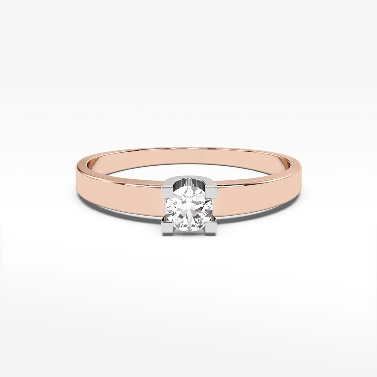 Pierścionek z różowego złota z diamentem - próba 585 0,25CT PV-194C