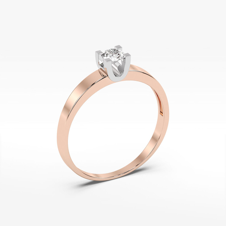 Pierścionek z różowego złota z diamentem - próba 585 0,25CT PV-194C