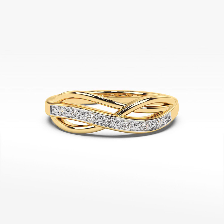 Pierścionek z żółtego złota z diamentami  - próba 585 0,06CT PV-229A