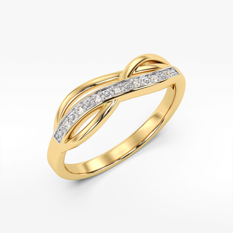 Pierścionek z żółtego złota z diamentami  - próba 585 0,06CT PV-229A