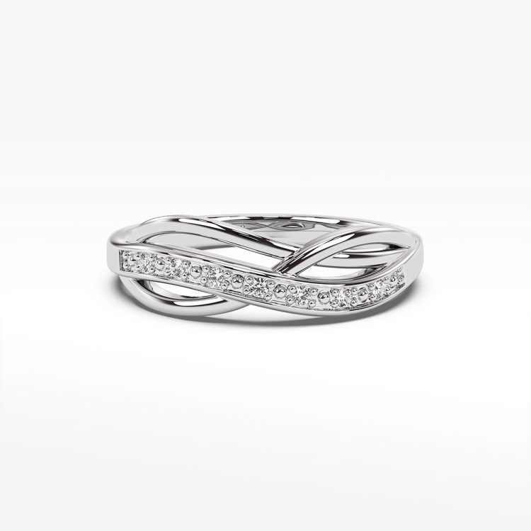 Pierścionek z białego złota z diamentami  - próba 585 0,06CT PV-229B