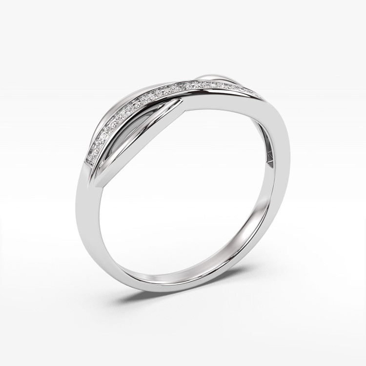 Pierścionek z białego złota z diamentami  - próba 585 0,06CT PV-229B