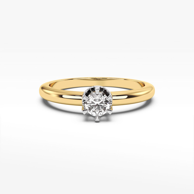 Pierścionek z żółtego złota z diamentem - próba 585 0,30CT PV-246A