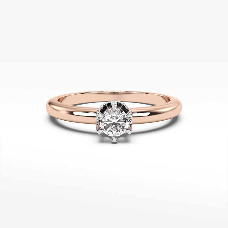 Pierścionek z różowego złota z diamentem - próba 585 0,30CT PV-246C