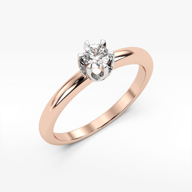 Pierścionek z różowego złota z diamentem - próba 585 0,30CT PV-246C