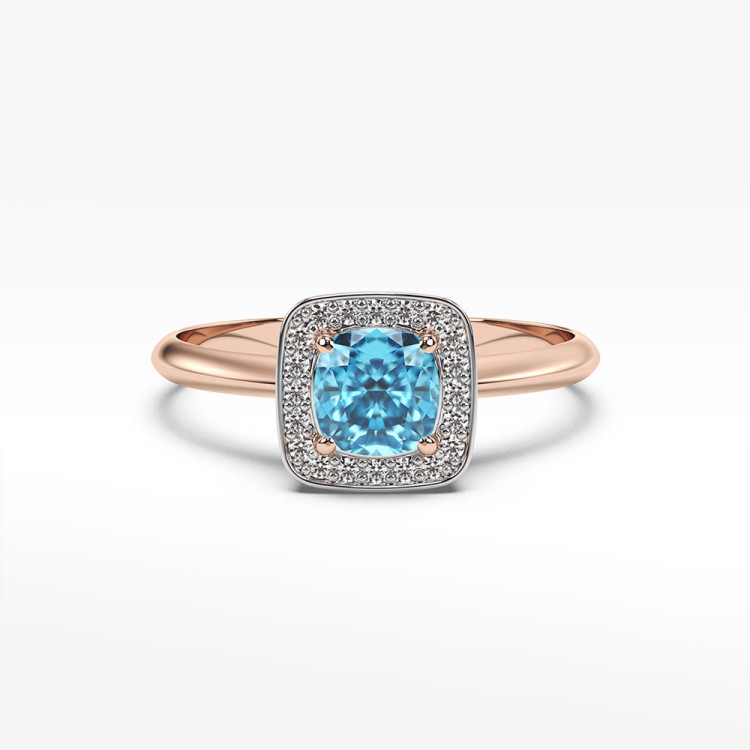 Pierścionek z różowego złota z topazem Swiss - próba 585 0,80CT PV-258CT