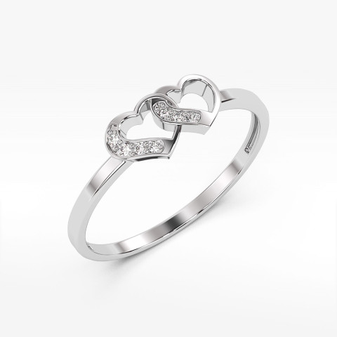 Pierścionek z białego złota z diamentami  - próba 585 0,06CT PV-261B