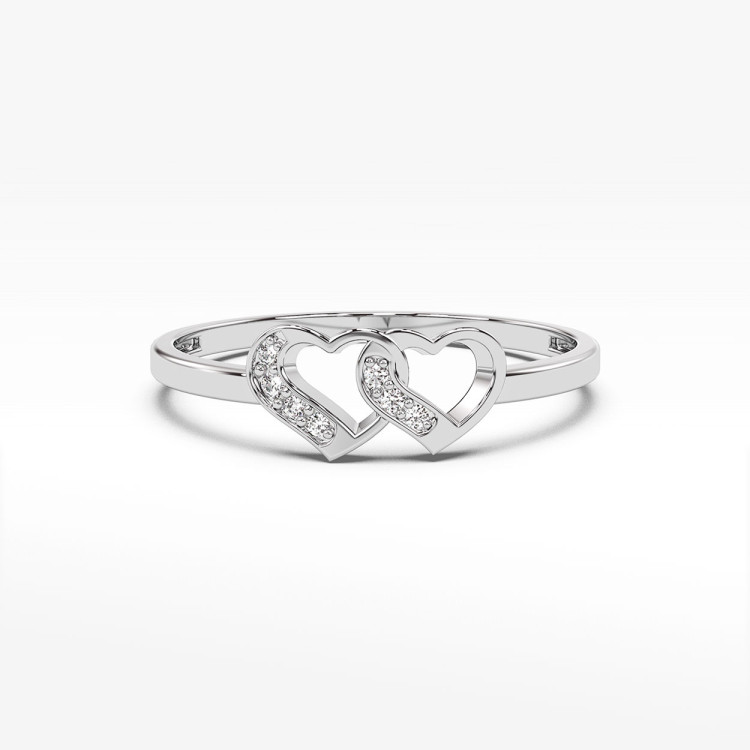 Pierścionek z białego złota z diamentami  - próba 585 0,06CT PV-261B