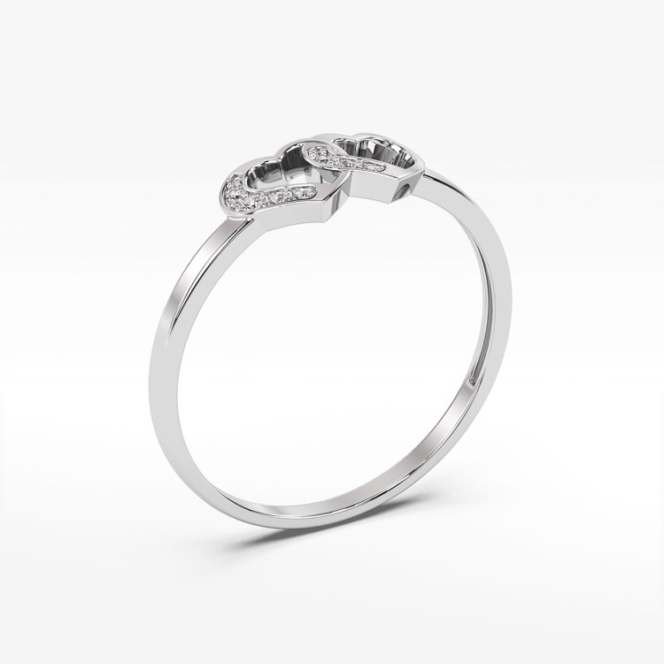 Pierścionek z białego złota z diamentami  - próba 585 0,06CT PV-261B