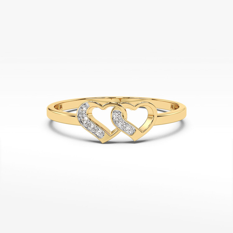 Pierścionek z żółtego złota z diamentami  - próba 585 0,06CT PV-261A