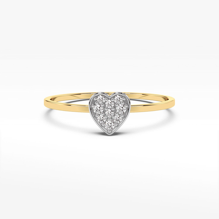 Pierścionek z żółtego złota z diamentami - próba 585 0,10CT PV-266A