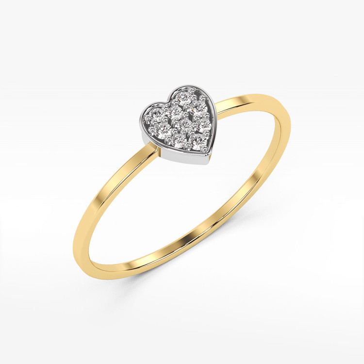 Pierścionek z żółtego złota z diamentami - próba 585 0,10CT PV-266A