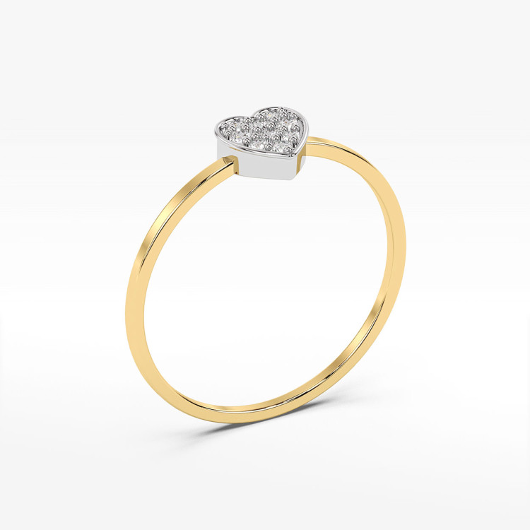 Pierścionek z żółtego złota z diamentami - próba 585 0,10CT PV-266A