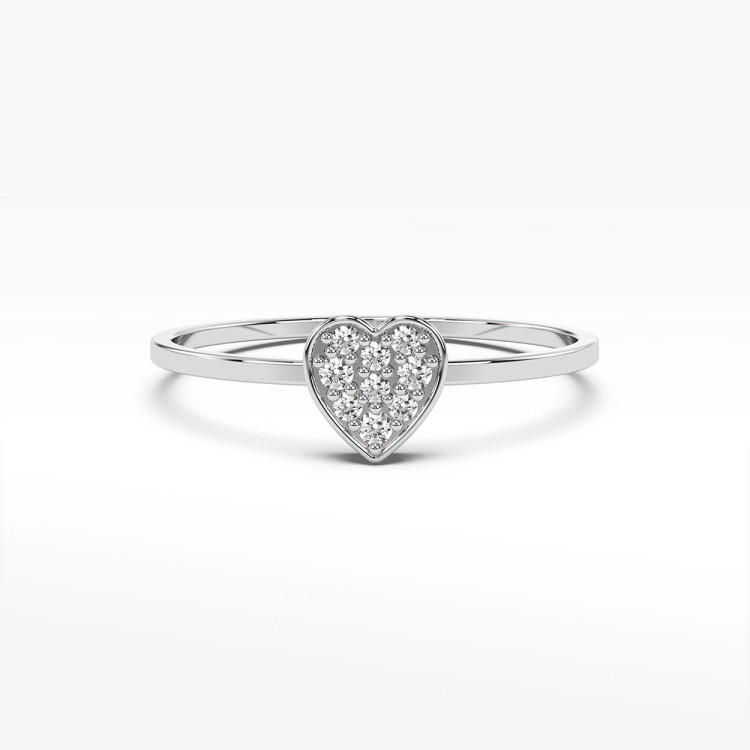 Pierścionek z białego złota z diamentami - próba 585 0,10CT PV-266B