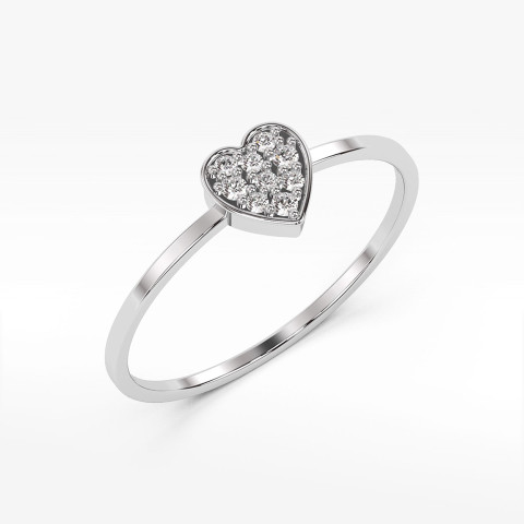 Pierścionek z białego złota z diamentami - próba 585 0,10CT PV-266B