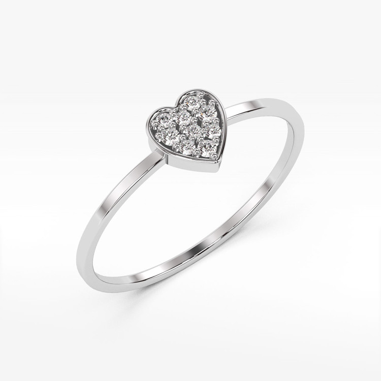 Pierścionek z białego złota z diamentami - próba 585 0,10CT PV-266B
