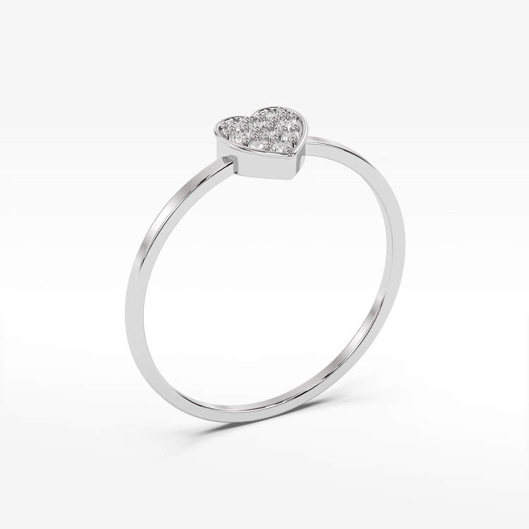 Pierścionek z białego złota z diamentami - próba 585 0,10CT PV-266B