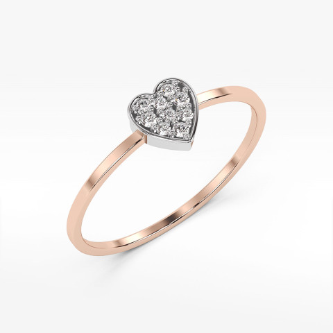 Pierścionek z różowego złota z diamentami - próba 585 0,10CT PV-266C
