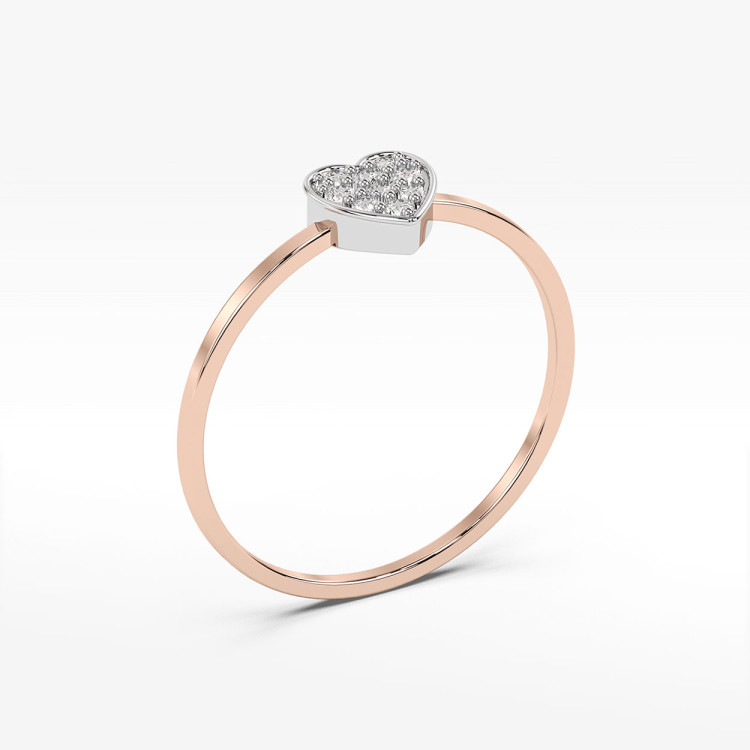 Pierścionek z różowego złota z diamentami - próba 585 0,10CT PV-266C