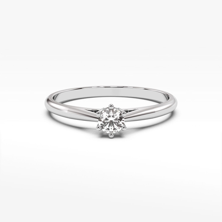 Pierścionek z białego złota z diamentem - próba 585 0,15CT PV-267B