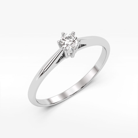 Pierścionek z białego złota z diamentem - próba 585 0,15CT PV-267B