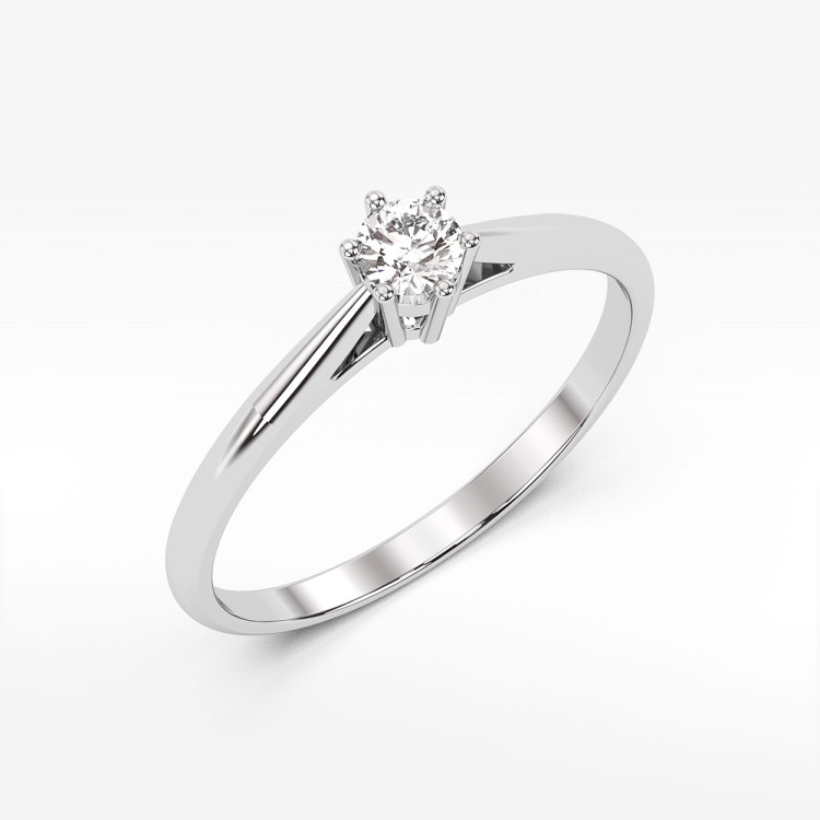 Pierścionek z białego złota z diamentem - próba 585 0,15CT PV-267B
