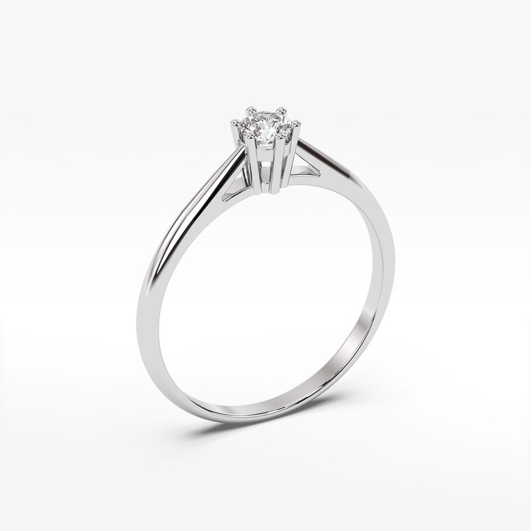 Pierścionek z białego złota z diamentem - próba 585 0,15CT PV-267B