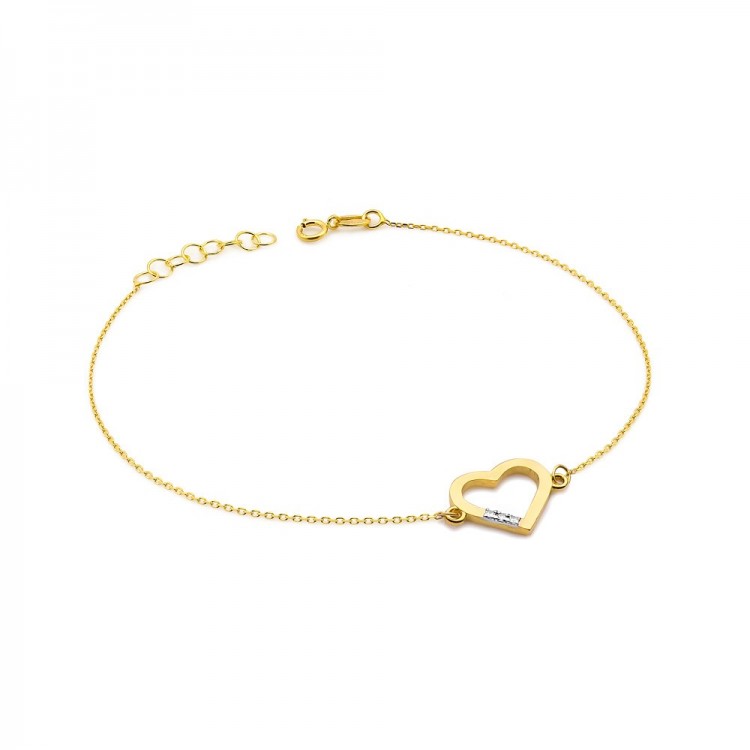 Bransoletka z żółtego złota z diamentami - próba 585 0,015CT B-008 A