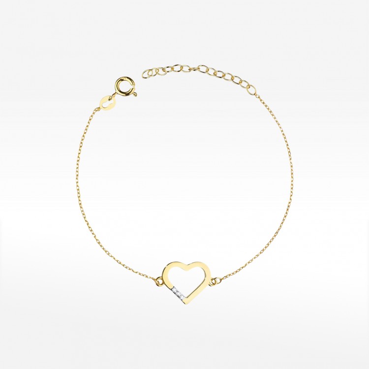 Bransoletka z żółtego złota z diamentami - próba 585 0,015CT B-008 A