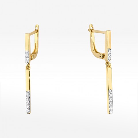 Kolczyki z żółtego złota z diamentami - próba 585 0,09CT KO-025A