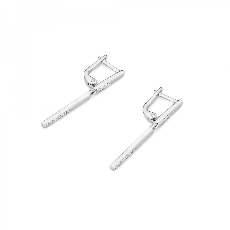 Kolczyki z białego złota z diamentami - próba 585 0,09CT KO-025B