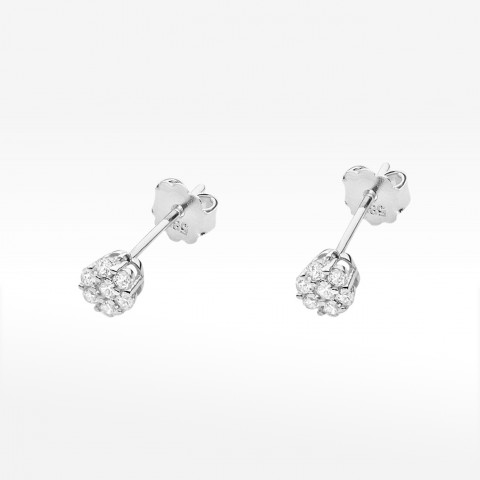 Kolczyki z białego złota z diamentami - próba 585 0,203CT KO-026B